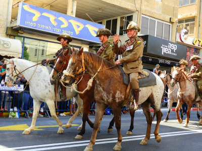 The riders are in full World War I battle attire 31 Oct, 17