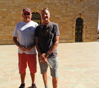 Dave and Garry standing outside the church 2 Nov, 17