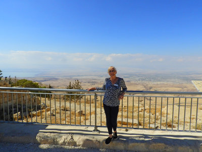 Here I am standing on Mt Nebo with the Promised Land in the background - amazing experience