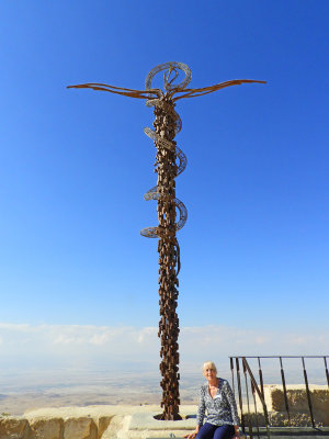 Beautiful iron cross on Mt Nebo