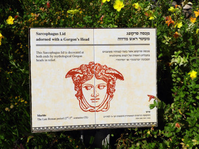 38 Information sign - Sarcophagos lid adorned with Gorgon's head 23 Oct 17.jpg