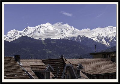 The View of Mont Blanc from our Friends' Dining Table.