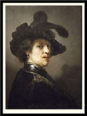 'Tronie' of a Man with a Feathered Beret, 1635-1640