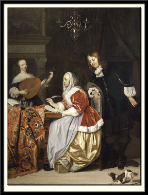 A Young Wife Composing a Piece of Music,1662-63