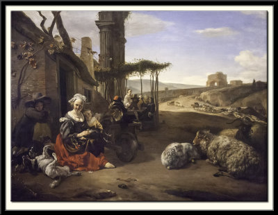 Italian Landscape with Inn and Ancient Ruins, 1658