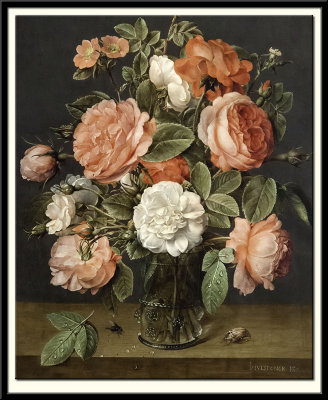 Roses in a Glass Vase, 1640-45