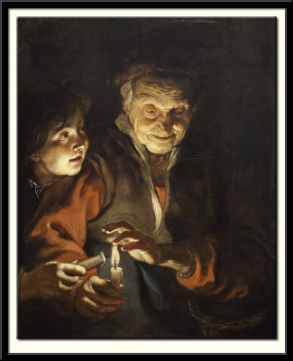 Old Woman and Boy with Candles, 1616-17