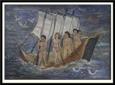 Four Nude Girls in a Boat, 1950