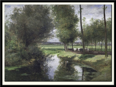 Landscape by the River Lys or The Road to the 'Patiintie' in Ghent, 1863