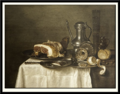 Still Life with Ham and Bread, 1643