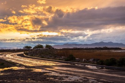 Sunset after a rain at the Great Salt Lake.