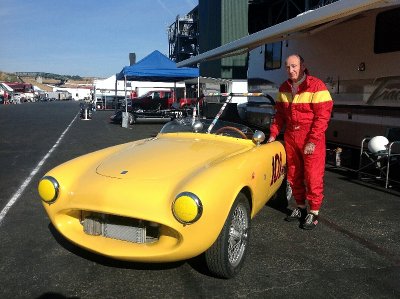 Don  Baldocchi and his  1954 Nardi Crosley Spider.