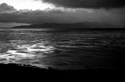 A stormy sunset at Black Rock on the Great Salt Lake.
