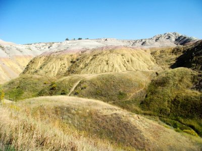 Overview of Badlands shows the colors of the different layers of minerals deposited