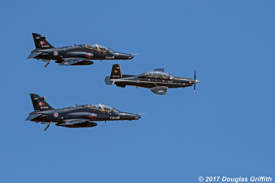 Pair of RCAF CT-155 Hawks and an RCAF CT-156 Harvard II