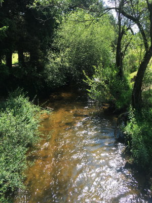 Crossing a stream in Fontans