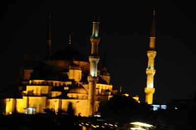 Sutan Ahmed Mosque (Blue Mosque) by night