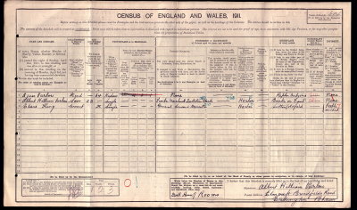 1911 census (Agnes Varlow (Brown- nee Rose)