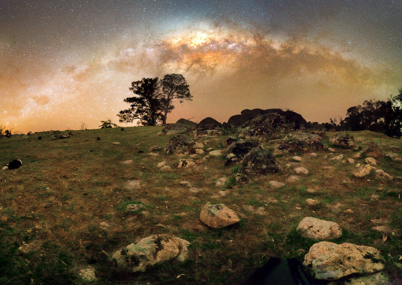 The Milky Way setting over the Australian Bush