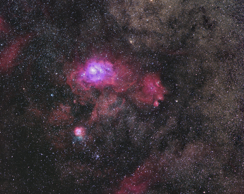 The Lagoon and Trifid Nebulas widefield