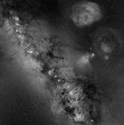 Milky Way 4 panel mosaic in Hydrogen Alpha