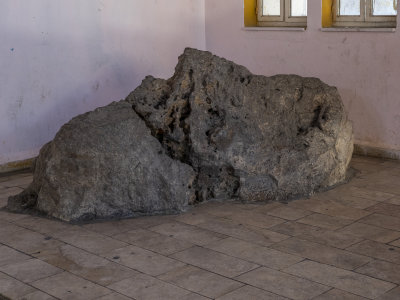 The rock struck by Moses.
