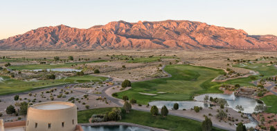 The Sandia Mountains are now turning Red