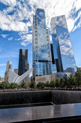 3WTC and 4WTC, Oculus, North Reflecting Pool,  National September 11 Memorial and Museum