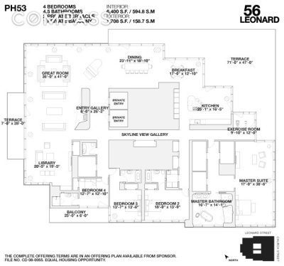 53rd Floor Penthouse Layout