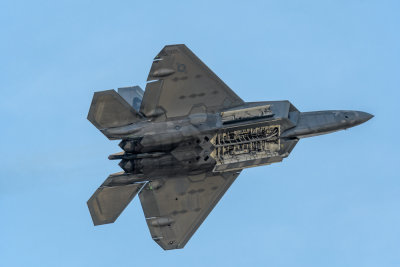 USAF F-22 Raptor - Weapons Bay Doors Open Pass