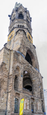 Close-up view of the Kaiser Wilhelm Memorial Church - 2018