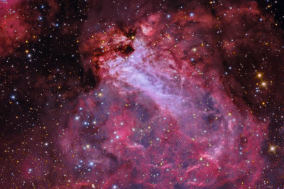 M17 Swan Nebula (LHaOIIIR(+Ha)G(+Oiii)B(+Oiii)