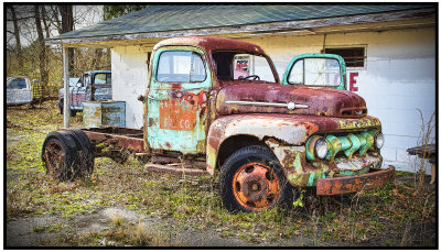 Old Truck in Front of Store