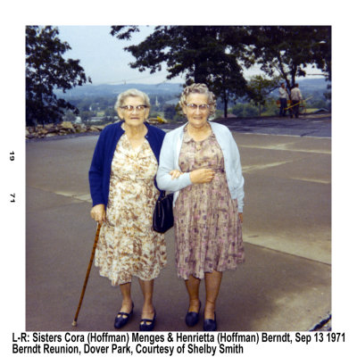 Henrietta (Hoffman) Berndt & Sister Cora (Hoffman) Menges, 1971