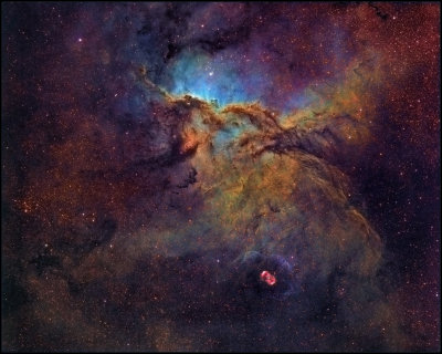 NGC 6188 widefield in Hubble color mapping 