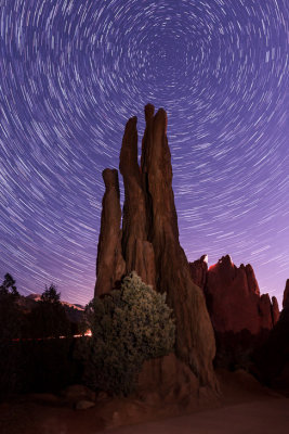 Garden of the Gods-Three Graces star trails