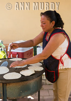 Heating the tortillas