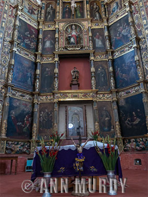 The altar screen at the Ex-Convento San Francisco