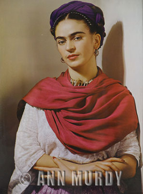 Frida With Magenta Rebozo by Nickolas Muray - 1938