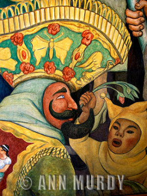 Close-up of mural by Diego Rivera