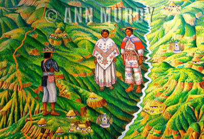 Mural of Huichol Indians