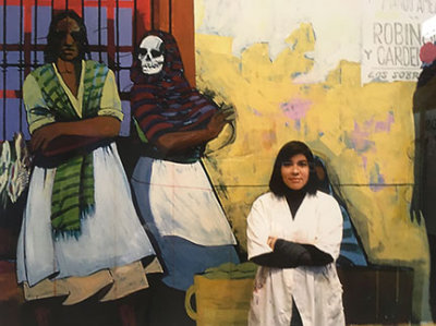 Judithe Hernndez in front of her mural