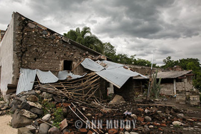 Home destroyed by earthquake