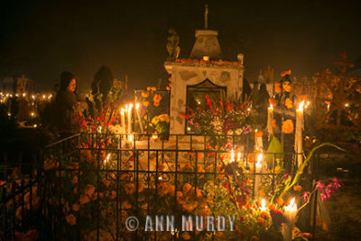 At the gravesite in Ihuatzio