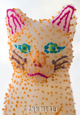 Portrait of cat made from sugar