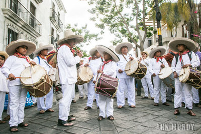 Warming up for the procession