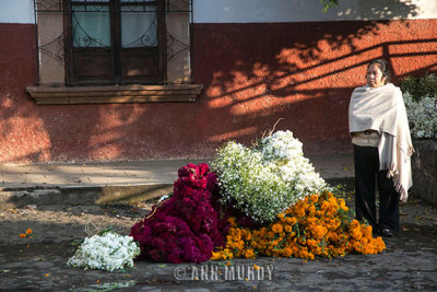 Lady selling flowers