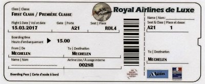 Royal Airlines de Luxe , carte d’accès à bord ;)  