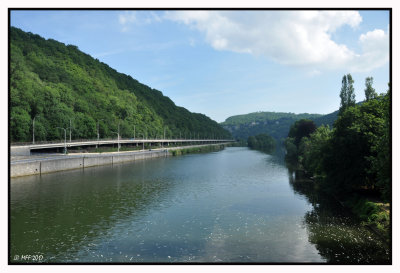 Profondeville, vue du pont de Lustin 