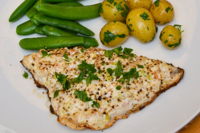 Sea Bream Stuffed with Shrimp